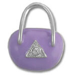 Purple padlock with silver triangle emblem