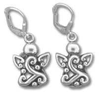 Pair of silver Celtic knot dangle earrings