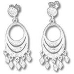 Pair of silver chandelier drop earrings