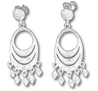 Pair of silver chandelier drop earrings