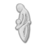 Abstract mother and child silver sculpture