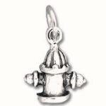 silver fire hydrant charm pendant