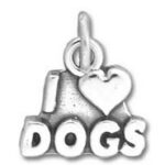 Silver I Love Dogs charm pendant
