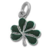 Green four-leaf clover charm pendant