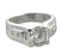 White gold round diamond solitaire ring