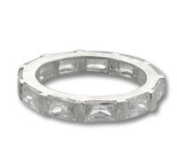 Silver band with rectangular cutouts