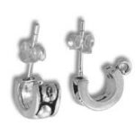 Pair of silver huggie hoop earrings