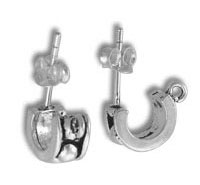 Pair of silver huggie hoop earrings