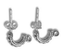 Pair of ornate silver ear climber earrings
