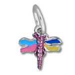 colorful enamel dragonfly charm pendant