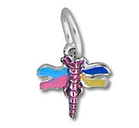 colorful enamel dragonfly charm pendant