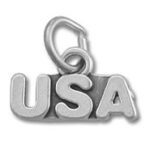 Silver USA charm pendant