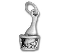 Silver miniature bucket charm