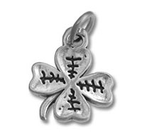 silver four-leaf clover charm pendant