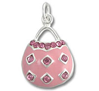 Pink egg-shaped pendant with pink gems Pink egg-shaped pendant with pink gems