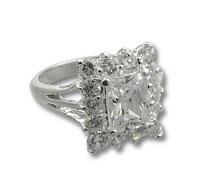 diamond halo engagement ring with split shank