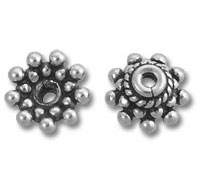 Pair of silver floral spacer beads