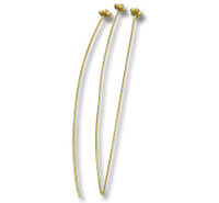Three gold beaded head pins