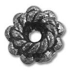 ornate silver flower-shaped spacer bead