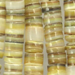 Yellow shell heishi bead strands