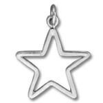 Silver star pendant charm
