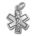 Silver Star of Life medical pendant charm