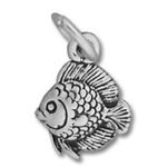 Silver fish charm pendant