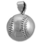 Silver baseball pendant charm
