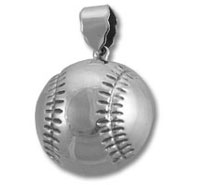Silver baseball pendant charm