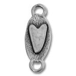 Metal heart jewelry connector charm with loops