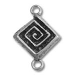 Silver spiral diamond connector charm