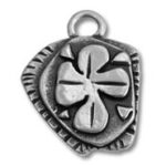 Silver metal four-leaf clover pendant charm