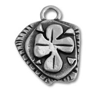 Silver metal four-leaf clover pendant charm