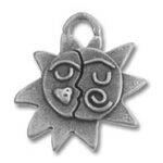 Sun and moon metal pendant charm