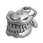 Silver chattering teeth charm pendant