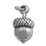 Silver acorn charm pendant