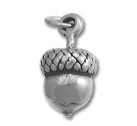 Silver acorn charm pendant