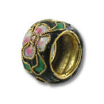 Black Cloisonne Flower Spacer Bead