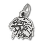 Silver eagle head pendant charm