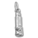Silver lipstick pendant charm with engraved lips