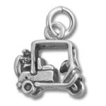 Silver auto rickshaw charm pendant