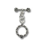 Rope and Rose Silver Toggle