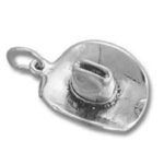Silver cowboy hat charm pendant