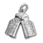 Silver boxing gloves charm pendant