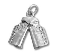 Silver boxing gloves charm pendant