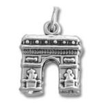 silver Arc de Triomphe charm pendant