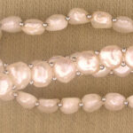 Pink baroque pearl necklace with silver spacers