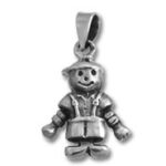 silver smiling scarecrow charm pendant