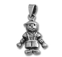 silver smiling scarecrow charm pendant