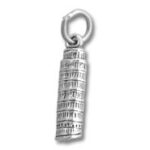 Silver Leaning Tower of Pisa charm